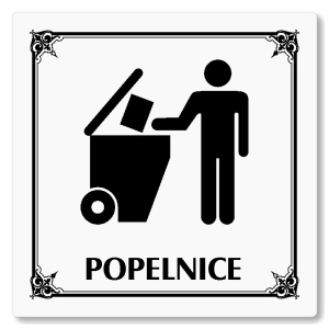 Popelnice, 80x80mm, bílá, Nebraska